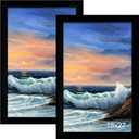 LUCKYLIFE 18x27 Picture Frame, Wall Hanging Poster Frames, Display Pictures 18 x 27 without Mat, Pack of 2, Black