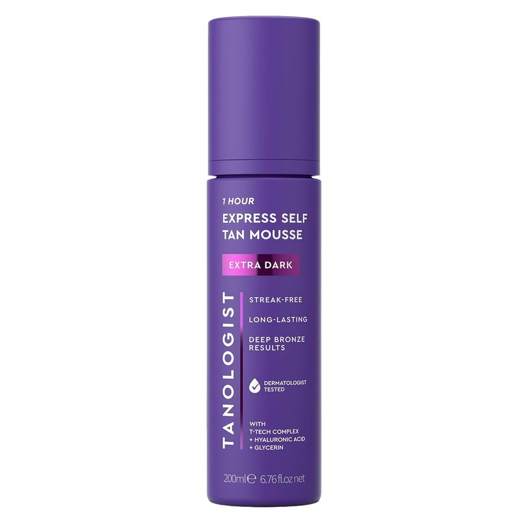 Tanologist Extra Dark Self Tan Mousse, Clear Self-Tanning Mousse, Streak-Free, Natural Glow, No Fake Tan Smell Or Orange Tone, Long Lasting, Clean Ingredients, 6.76 fl. oz/200 ml Bottle