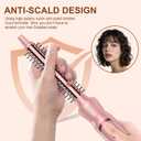 Heated Round Brush 1/2 Inch Small Curling Brush,Volumizing Thermal Brush 0.5 Inch Ceramic Tourmaline Heated Hot Ionic Iron, Tiny Curling Wand Hair Styler Tool (Pink, 0.5 inch)