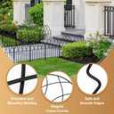 19 Pack Decorative Garden Fence Panels - 20.07 Ft Black Arched Metal Landscape Border Edging with Floral Design,No-Dig Rustproof Wire Fencing for Flower Beds, Patios, Dog, Yard, Outdoor