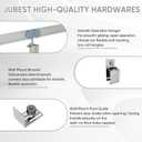 JUBEST 6.6FT Box Rail Exterior Barn Door Hardware Kit, Heavy-Duty Silver Sliding Barn Door Track System, Wall Mount Door Hardware Kits (Door Not Included)
