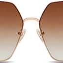 SOJOS Trendy Square Sunglasses Womens Big Oversized Designer Style UV Protection Sunnies Shades Lunettes de Soleil SJ1170 (Brown)
