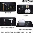 MicoYang Silicone Dish Drying Mat for Multiple Usage,Easy clean,Eco-friendly,Heat-resistant Silicone Mat for Kitchen Counter or Sink,Refrigerator or Drawer Liner Black 4XL 32 inches x 18 inches
