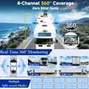 4 Wired Backup Camera System, 10.1" HD 1080P Touch DVR Quad Split IPS Monitor & 4 Side&Rear Camera, IP69K Waterproof IR Night Vision Vibration-Proof for Truck/RV/Trailer/Bus/Tractor/Heavy Equipment