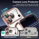 Designed for iPhone 17 Pro Case Magnetic, Compatible with Magsafe, Camera Control Button, Camera Lens Protector, Clear Soft TPU Plated Phone Case for iPhone 17 Pro, Brown