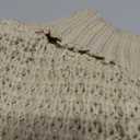 Knit Short Sleeve Sweater L Beige