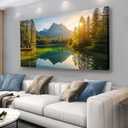 Yuaxker Large Nature Pictures Wall Decor Green Landscape Posters Modern Inspirational Wall Art Trendy Wall Prints Artwork for Living Room Bedroom Dining Room Office Home Decor 30x60inch