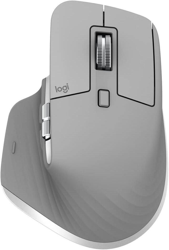 Logitech MX Master 3S Wireless Mouse Standard Edition with Logi Bolt USB Receiver, Ultra-fast Scrolling, Ergo, 8K DPI, Track on Glass, Quiet Clicks, USB-C, Bluetooth, Windows, Linux, Grey