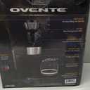 OVENTE 12-Cup Drip Coffee Maker with Borosilicate Glass Carafe, One-Touch Operation Machine, Anti-Drip System, Reusable Filter and Clear View Water Level Gauge, Ideal for Home or Office, Black CM412B