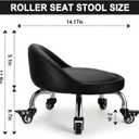 FLOLXNB Low Height Rolling Stool,Low Stool Chair with Back,Low Roller Seat Stool Chair,Rolling Stool for Home Office Garage Shop,M, Medium