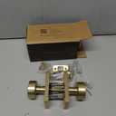 Mega Handles Laura Gold Privacy Door Knob - 1 Pack Reversible Interior Gold Door Knob, Heavy Duty Bed and Bath Door Knobs with Privacy Lock, Fits All Standard Door Sizes - Satin Brass
