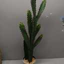 32.5”/82cm Tall Fake Cactus Plant Potted Large Cactus 'Euphorbia Accruensis Cactus' Big Cacti Plants Artificial Cactus for Home Garden Office Decor Housewarming Gifts Faux Cacti