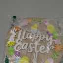 Ovootok Happy Easter Door Sign - 11.8" Wooden Bunny Hanging Sign, Egg Rabbit Wreath, Spring Wall Home Farmhouse Decor (Multicolor)