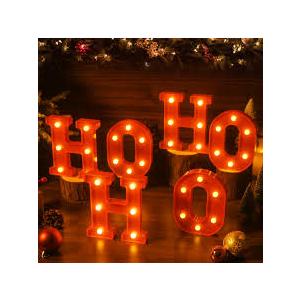 EDYCON Christmas Letter Lights Sign Table Decorations Christmas LED Light up Letters Battery Powered Letter for Home Bar Party Bedroom Tabletop Indoor Decor Gift(HOHOHO