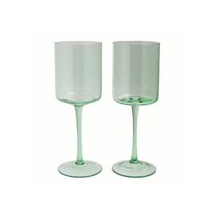 Core Home Wine Glass Set- Green, 2 pk / 14 oz
