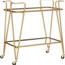 Linon Gina Mid-Century Bar Cart, Gold, unspecified