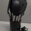 oannao Large Silicone Cooking Utensils Set - Heat Resistant Kitchen Utensils Sets,Spatula,Spoon,Turner Tongs,Whisk,Stainless Steel Cooking Utensil for Nonstick Cookware Dishwasher Safe (Black)