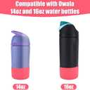 2 x PEUTIER 2pcs Silicone Boot for Owala Kids Water Bottle 16oz/14oz, Anti-Slip Water Bottle Cover Sleeve Anti-Dent Bottom Protector Wraps Compatible with Owala Kids Stainless Steel Bottle Accessories