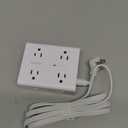 10Ft Extension Cord with Multiple Outlets, Flat Plug Surge Protector Power Strip 10 Ft Long Cord, 8 Outlets & 4 USB Ports (2 USB C), 900J Desk Charging Station for Home Office, College Dorm Essentials (White)