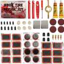 60Pics Bike Tire Repair Kit,Bicycle Inner Tube Patch Kit with Patches and Tire Levers ,Tubeless Tire Repair Rubber Nail with Box and Screwdriver,Convenient Kit for Mountain or Road Bike, Motorcycle