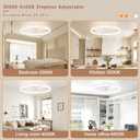 VOLISUN Low Profile Ceiling Fans with Light and Remote,23.6in Modern Bladeless Ceiling Fan with Lights,3000K-6500K Dimmable Flush Mount LED Fan Light,White Fandelier Ceiling Fans for Bedroom