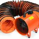 Rengue Utility Blower/Exhaust with 32.8ft Hose Fan, 1900 or 2800r/min Two Modes Heavy Duty Blower Fan 12 Inches High Velocity Ventilation Extraction with Duct Hose