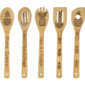 Pineapple Wooden Spoons for Cooking Set, Pineapple Gifts, Pineapple Kitchen, Pineapple Decor, Pineapple Wooden Spoons, Pineapple Spoons, Pineapple Gifts for Women, Pineapple Kitchen Decor (Set of 5)