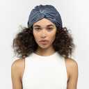 Essentials by Clementine Organic Hair Bonnet in Blue Lagoon | Silver Ion Silk Lined Bamboo Sleep Cap for Frizz-Free, Curly Hair, and Scalp Health