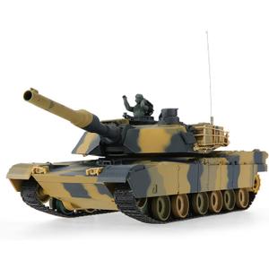 POCO DIVO Abrams M1A2 US Battle Tank RC Airsoft Panzer 1/24 Scale Model 2.4Ghz Remote Control Military Vehicle Combat Fight Infrared BB, 16"L x 6.5"W x 6"H