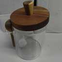 3 Pcs Glass Jars Containers with Wooden Handles Lids and Scoop Glass Food Storage Canisters, Glass Jars for Coffee Beans,Tea,Nut Candy,Sugar (14oz/20oz/30oz)