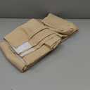 INOVADAY 100% Blackout Curtains for Bedroom, Black Out Curtains 108 Inch Long, Clip Rings Linen Blackout Drapes, Thermal Insulated Room Darkening for Living Room, 1 Panel - Beige,W102xL108