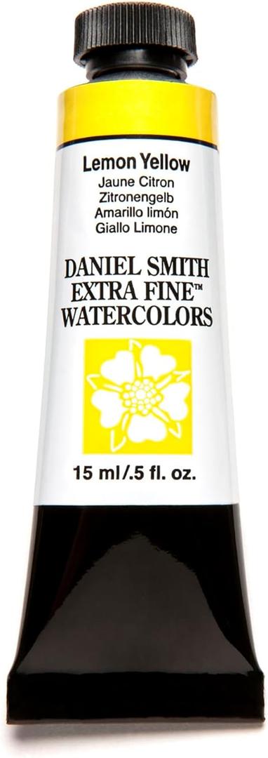 DANIEL SMITH Extra Fine Watercolor 15ml Paint Tube, Lemon Yellow, 0.51 Fl Oz (Pack of 1)