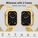 Slim Milanese Loop and Case for Apple Watch Bands for Women 40mm,Thin Magnetic Mesh Stainless Steel Dressy Wristband Strap for iWatch Series 6/5/4/SE3/SE2/SE,06-gold
