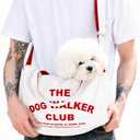 Dog Sling Carrier Bag for Small Dogs, 4–15 lbs, Canvas, Hands-Free, White