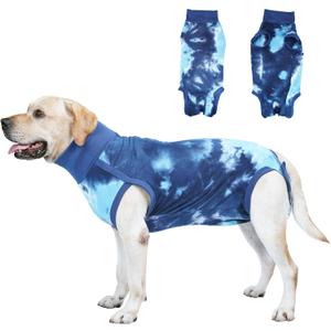 Recovery Suit for Dogs After Surgery, Spay Suit Female Spay & Male Neuter, Dog Onesie Body Suits for Post-Surgical, Abdominal Wounds and Skin Conditions, Blue, Size L