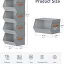 Stackable Closet Organizers and Storage Bins, Open Front Closet Shelf Organizer System With Steel Frame, Clothes Storage Basket Fabric, Collapsible Closet Drawers for Wardrobe, Nursery ,Toy, 4 Pack