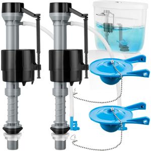 Saillong 2 Set Toilet Float Replacement Kit with 3 Inch Flapper, Universal Toilet Fill Valve Height Adjustabletoilet Tank Replacement Kit, Flush Valve Quiet and Easy to Install