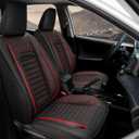 Car seat Covers Compatible with Toyota RAV4 2013-2018 LE,XLE,SE,Premium, Limited,Adventure,Automotive Cushion Protector Replacement, Waterproof Faux Leather Full Set (Full Set, Black&Red)