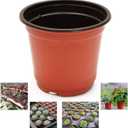 Oubest Plastic Plant Nursery Pots 6" 100 pcs Reusable for Seed Starting Seedlings Cuttings Transplanting Flower Plant Pots