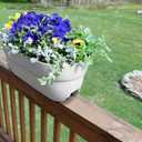 Bloomers Railing Planter with Drainage Holes 24" Weatherproof Resin Planter Polyethylene plastic - White