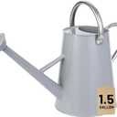 1.5 Gallon Watering Can for Outdoor Plants,Large Metal Plant Watering Pot with Removable Spout,Flower Garden Water Can Watering Pot,Galvanized Steel Watering Can with Stainless Steel HandlesGrey (Gray)