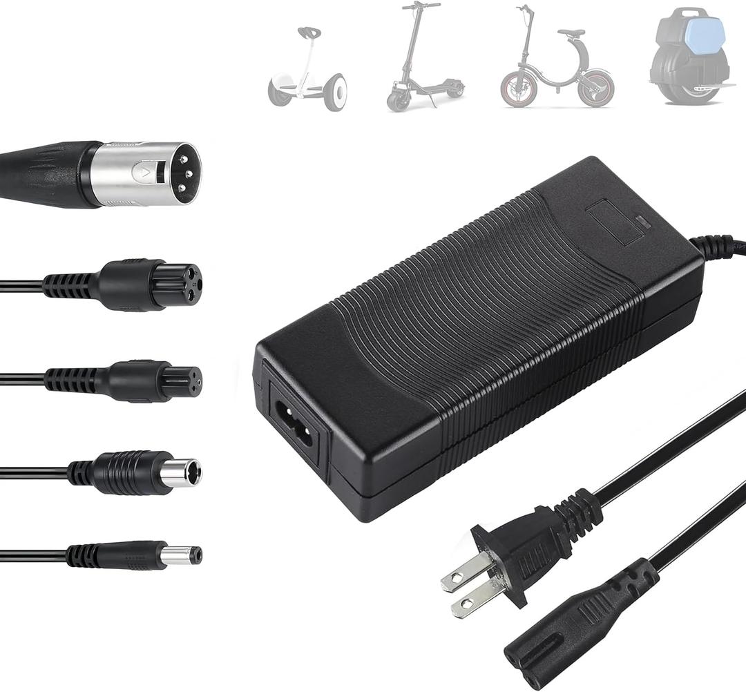 42V 2A Electric Scooter Charger 5 in1 Plugs Universal,for 36V Electric Scooter Ebike Lithium Batteryfor Jetson,Razor,Swagtron,Bird,Gotrax,Segway
