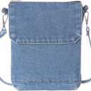 AOCINA Small Denim Purse Blue Jean Purse Shoulder Bag Denim Crossbody Bags for Women