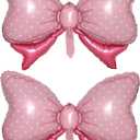 36 Inches Bow Foil Balloon Huge Bowtie Pink Balloon for Baby Shower, Wedding, Kids Theme Party Decoration (Pink)