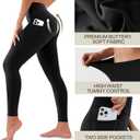3 Pack Leggings for Women High Waisted - No See Through Tummy Control Cycling Workout Yoga Pants with Pockets Reg & Plus (White, XL)