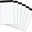 Thboxes 6 Pack Legal Pad 5x8, 180 Sheets Small Note Pad College Ruled Writing Pad Perforated Notepad for School, Office, To-Do Lists Grocery List Shopping List, 30 Sheets White