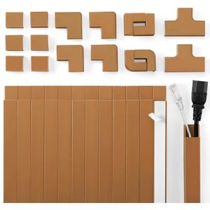 Wire Covers for Cords Kit-392.5in Wire Hiders for TV on Wall, Cord Cover Wall, Cord Hider Wall Mounted TV, TV Cable Hider Wall Kit for Wire Cover, Cord Concealer, 25 x L15.7 W 0.95H 0.55in, Brown