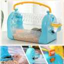 kathson Hamster Cage Travel Carrier Portable Cage with Water Bottle Outgoing Cage and Adjustable Strap Pet Cage for Small Pet Hedgehog Sugar Glider Squirrel MiceBlue