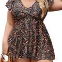 Edelqual Women's Plus Size Tankini Swimsuits Swim Dress Tummy Control Bathing Suits Two Piece High Waisted Swimwear 2025 Size 4XL