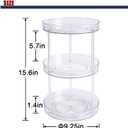 Non-Skid 3 Tier Lazy Susan Turntable - 360 Degree Rotating Spice Rack for Kitchen, Cabinet & Pantry